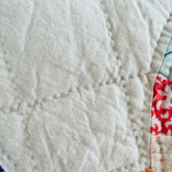 Vintage Handmade WEDDING RING PATTERN Artisan Patchwork Quilt- STUNNING - Picture 10 of 13